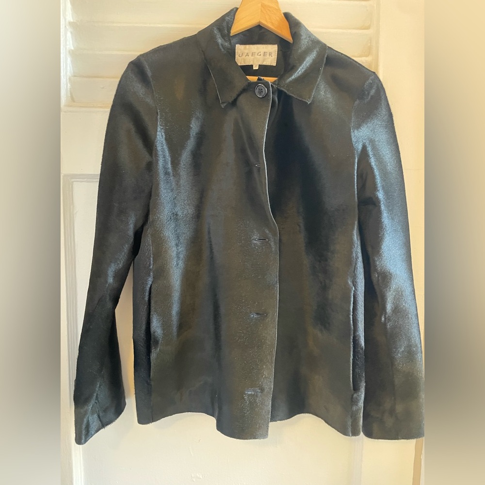 Excellent Jaeger Black Cowhide Fur Jacket!